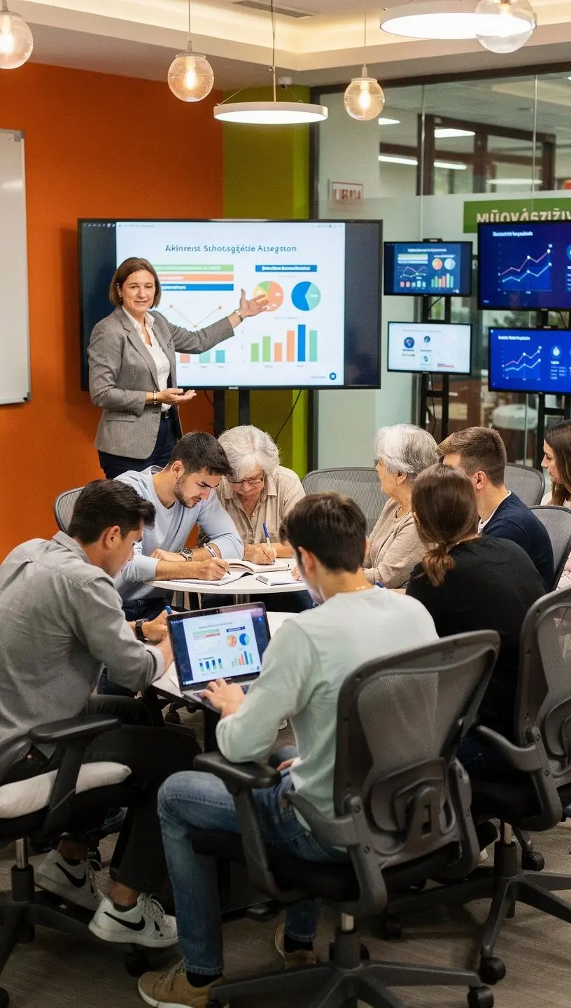 Kép egy előfizetéses pénzügyi útmutató nyomtatott példányáról egy modern otthoni dolgozószobában.