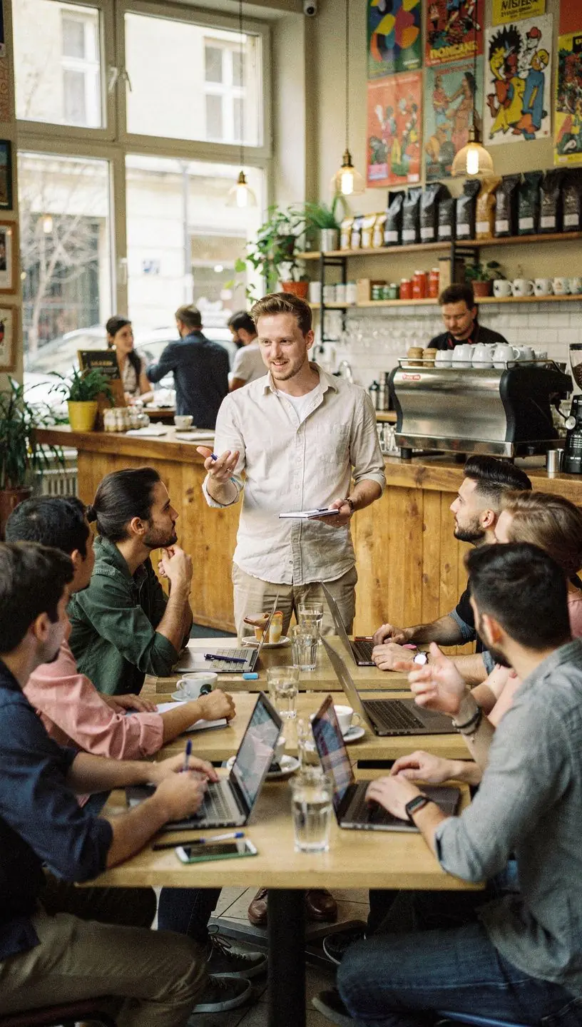Csoport ember figyelmesen hallgat egy szakértői előadást a személyes megtakarításokról egy helyi közösségi térben.
