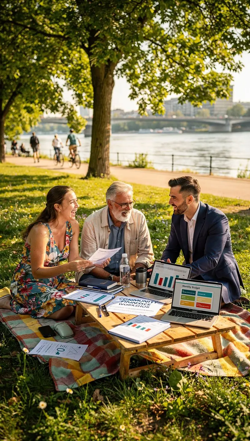 Részletes pénzügyi diagramok és grafikonok egy nyomtatott útmutató oldalain, amelyek segítik a költségvetési döntéseket.