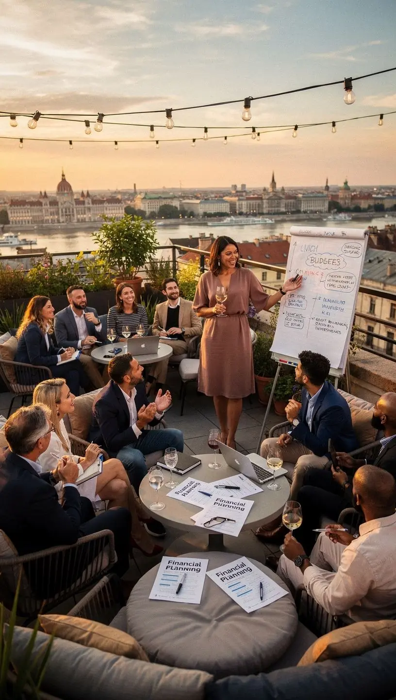 Kézzel írt jegyzetek és pénzügyi tervező füzet egy asztalon, mellette kávé és okostelefon.